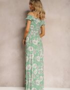 j&x Rochie spaniolă Verde din Viscoză cu Partea Superioară Încrețită Zimbia