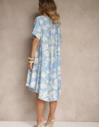 j&x Rochie tip cutie albastru deschis din viscoză cu flori Aranolia