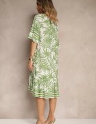 j&x Rochie Tip cutie Verde Decorată cu Imprimeu Floral și Legătură la Decolteu Miranissa