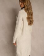 j&x Rochie tip pulover Bej deschis din bumbac și lână decorată cu fermoar Reinda