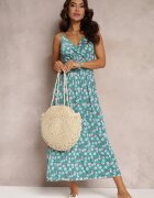 j&x Rochie Verde Cloș Maxi cu bretele cu elastic subțire în talie Daniyelle