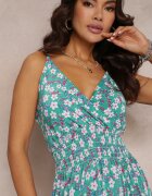 j&x Rochie Verde Cloș Maxi cu bretele cu elastic subțire în talie Daniyelle