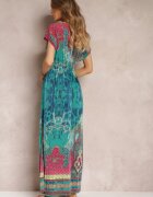 j&x Rochie verde cu croială petrecută cu imprimeu ornamental Nalori