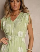 j&x Rochie Verde cu Viscoză Decorată cu Broderii Lumamire