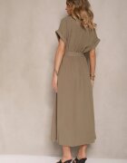 j&x Rochie Verde închis din Viscoză și In cu Croială Tip Cămașă cu Cordon Efralissea