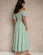 j&x Rochie Verde Spaniolă cu bust încrețit Lumirielle