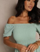 j&x Rochie Verde Spaniolă cu bust încrețit Lumirielle