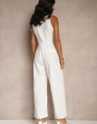 j&x Salopetă Albă Cambrată Elegantă cu Decolteu în V Nevianis