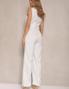 j&x Salopetă Elegantă Albă De costum Cu dungi delicate Sarilva