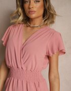 j&x Salopetă Roz cu croială petrecută cu elastic în talie Martalia