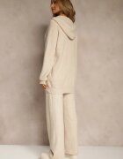 j&x Set Bej cu Lână și Bumbac Hanorac cu fermoar și Pantaloni largi Reisema