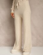 j&x Set Bej cu Lână și Bumbac Hanorac cu fermoar și Pantaloni largi Reisema