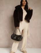 j&x Set Bej deschis din tricot cu lână Cardigan lung Vestă și Pantaloni Netivia