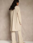 j&x Set Bej deschis din tricot cu lână Cardigan lung Vestă și Pantaloni Netivia