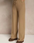 j&x Set Bej din Tricot de Bumbac Pantaloni Cardigan și Tricou cu Guler Ralonia
