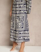 j&x Set Bleumarin cu Vâscoză cu Imprimeu Floral Cămașă și Pantaloni Sonelienna