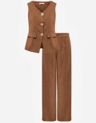 j&x Set Bogat în bumbac cu vestă cu nasturi decorativi și pantaloni Helloris Maro