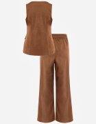 j&x Set Bogat în bumbac cu vestă cu nasturi decorativi și pantaloni Helloris Maro