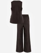 j&x Set Bogat în bumbac cu vestă cu nasturi decorativi și pantaloni Helloris Negru