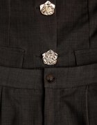 j&x Set Bogat în bumbac cu vestă cu nasturi decorativi și pantaloni Helloris Negru