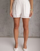 j&x Set de vară din viscoză cu broderie cămașă fără mâneci și scurt Naseshi Alb