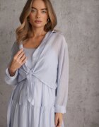 j&x Set din Tencel pentru vară: rochie pe bretele și cămașă transparentă Merea Albastru