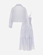 j&x Set din Tencel pentru vară: rochie pe bretele și cămașă transparentă Merea Albastru