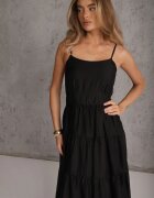 j&x Set din Tencel pentru vară: rochie pe bretele și cămașă transparentă Merea Negru