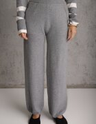 j&x Set din tricot cu bumbac pulover în dungi cu nasturi decorativi și pantaloni Yatis Gri