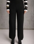 j&x Set din tricot cu bumbac pulover în dungi cu nasturi decorativi și pantaloni Yatis Negru