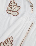 j&x Set din viscoză: cămașă și pantaloni cu aplicații croșetate Urasen Alb
