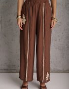 j&x Set din viscoză: cămașă și pantaloni cu aplicații croșetate Urasen Maro
