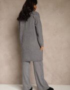 j&x Set Gri din Tricot cu Lână Cardigan Lung Vestă și Pantaloni Netivia