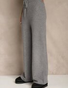 j&x Set Gri din Tricot cu Lână Cardigan Lung Vestă și Pantaloni Netivia