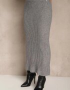 j&x Set Gri din tricot cu lână reiat Maletă și Fustă creion Falirea