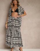 j&x Set Negru din Vâscoză cu Imprimeu Floral Cămașă și Pantaloni Sonelienna