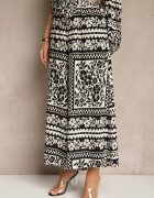 j&x Set Negru din Vâscoză cu Imprimeu Floral Cămașă și Pantaloni Sonelienna