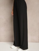 j&x Set Negru Rebrate Top cu croială ajustată și Pantaloni largi Miraselia