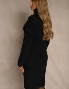 j&x Set Negru Tricotat cu Bumbac și Lână Rochie Mulată și Maletă Reinissa