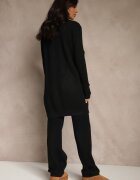 j&x Set Negru Tricotat din Bumbac Pantaloni Vestă și Cardigan Lung Mevalinia