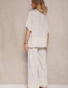 j&x Set Oversize Gri deschis cu Bluză și Pantaloni largi stil Boho Ronivara
