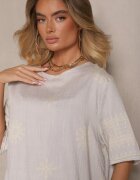 j&x Set Oversize Gri deschis cu Bluză și Pantaloni largi stil Boho Ronivara