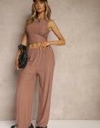 j&x Set reiat maro Top ajustat și Pantaloni largi Miraselia