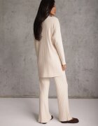 j&x Set tricotat cu bumbac în dungi format din tunică-sweater și pantaloni Ovattea Bej