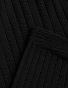 j&x Set tricotat cu bumbac în dungi format din tunică-sweater și pantaloni Ovattea Negru