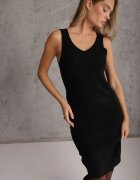 j&x Set tricotat cu dungi cu lână și bumbac cu guler înalt și rochie bodycon Mirrela Negru