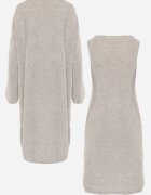 j&x Set tricotat cu lână și bumbac rochie cu decolteu în V și cardigan lung Veolara Bej Bej deschis