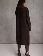 j&x Set tricotat cu lână și bumbac rochie cu decolteu în V și cardigan lung Veolara Bej Maro