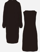 j&x Set tricotat cu lână și bumbac rochie cu decolteu în V și cardigan lung Veolara Bej Maro