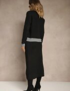 j&x Set tricotat gri din bumbac Cardigan și Fustă Derrive